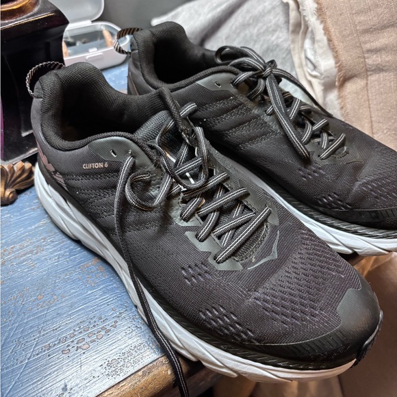 Hoka Black and White Athletic Shoes - Picture 2 of 6